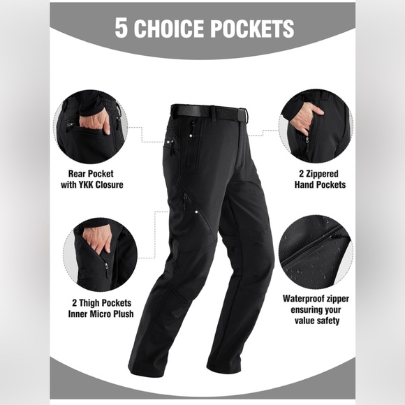 NWT FREE SOLDIER Fleece Lined Outdoor Snow Pants - Picture 3 of 9